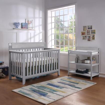 Suite Bebe 22599-GWG Hayes Lifetime 4-in-1 Convertible Crib, Gray & Weathered Granite