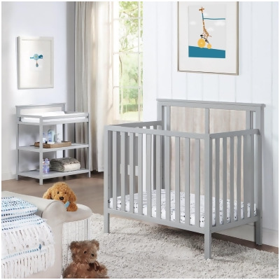 Suite Bebe 27599-GRY Connelly Mini Crib with Mattress Pad, Gray & Rockport Gray 