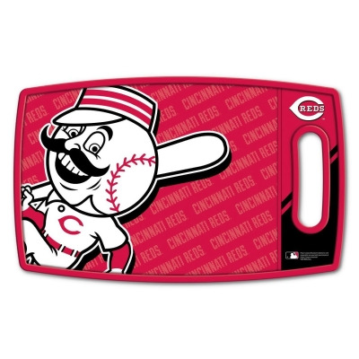 YouTheFan 1907002 14 x 9 in. MLB Cincinnati Reds Logo Series Cutting Board 