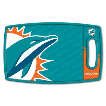 YouTheFan 1907415 14 x 9 in. NFL Miami Dolphins Logo Series Cutting Board