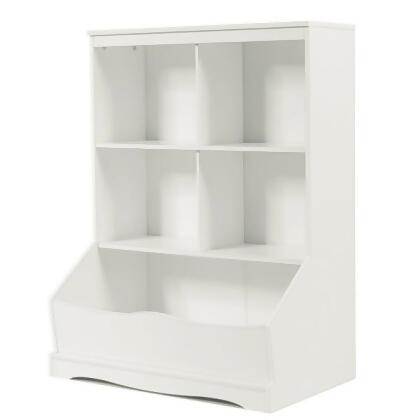 Total Tactic HW64061WH 3 Tier Children Multi-functional Bookcase Toy Storage Bin Floor Cabinet, White & Gray 