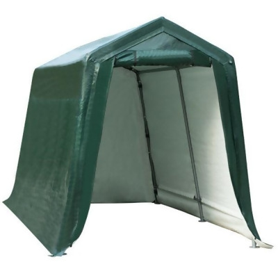 Total Tactic AW10002 7 x 12 ft. Outdoor Enclosed Carport Shed with All-steel Metal Frame & Waterproof Ripstop Cover, Green 