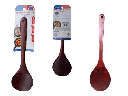 Familymaid 14170 3.45 in. Dia. x 12.4 in. Solid Bamboo Ladle 