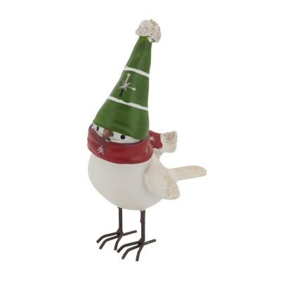 Saro Lifestyle XD285.M 6 in. Scarf & Hat Figurine with Bird, Multi Color 