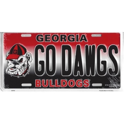 212 Main 2753 6 x 12 in. Georgia Bulldogs Go Dawgs Metal License Plate 
