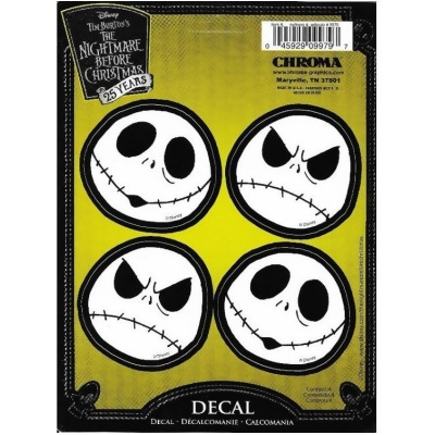 212 Main CG9979 2.5 in. 4 Piece Nightmare Before Christmas Jack Decal Set 