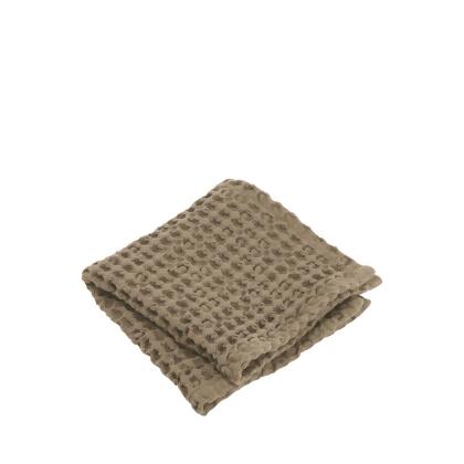 Blomus 66390 12 x 12 in. Caro Waffle Bathroom Washcloth, Tan - Set of 2 