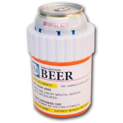 Drinking 19644 Prescription Bottle Novelty Can Cooler 