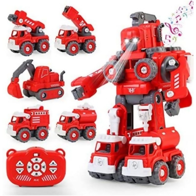 Tukiie NC23729 Remote Control Take Apart Robot Toys for Toddlers Boys Girls Ages 3 Plus - Red 