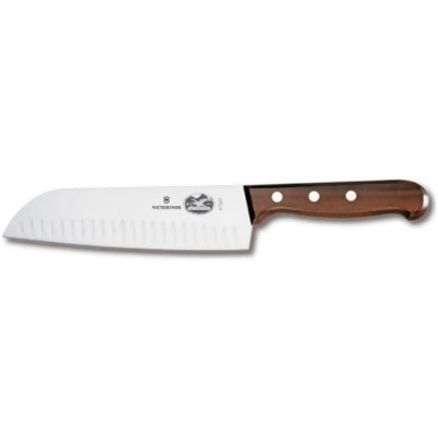 VIC VIC-6.8520.17-X2 7 in. Kitchen Wood Santoku Knife with Granton Blade & 1 in. Handle Wood for 2020 Victorinox 47527 