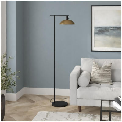 Hudson & Canal FL1734 68 in. Conan Metal Floor Lamp with Metal Shade Blackened Bronze