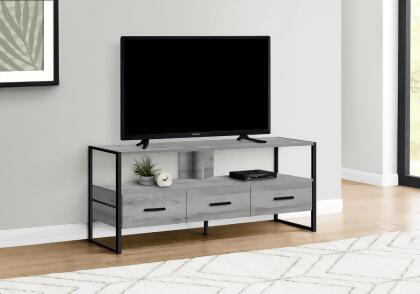 Monarch Specialties I 2617 48 in. Gray & Black Metal TV Stand 