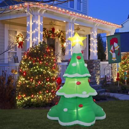 Celebrations 9080567 7.5 ft. Green Tree with Star Inflatable 