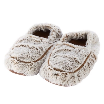 Warmies 6051155 Marshmallow Microwavable Slipper, Brown & Gray - Size 6-10 US 