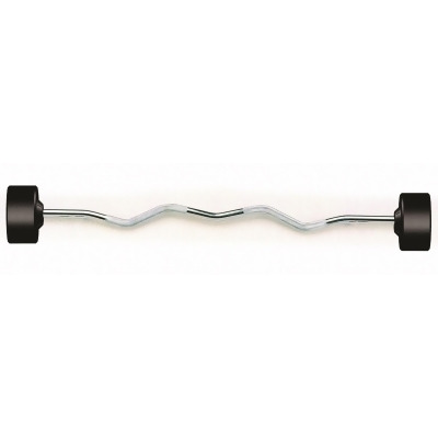 York Barbell 26166 Rubber Fixed Pro Curl Barbell - 50 lbs 