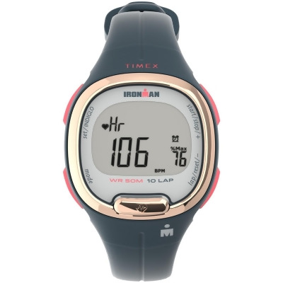 Timex TW5M482009J 33 mm Women Ironman Transit Plus Watch with Activity Tracking & Heart Rate Navy with Resin Strap 