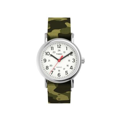 Timex TW2V615009J 31 mm Womens Weekender Watch, Camo & White 