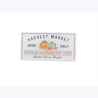 Youngs 82421 Wood Framed Fall Harvest Market Wall Sign 