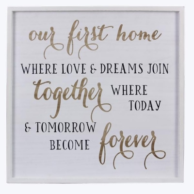 Youngs 21542 Wood Framed First Home Wall Sign 