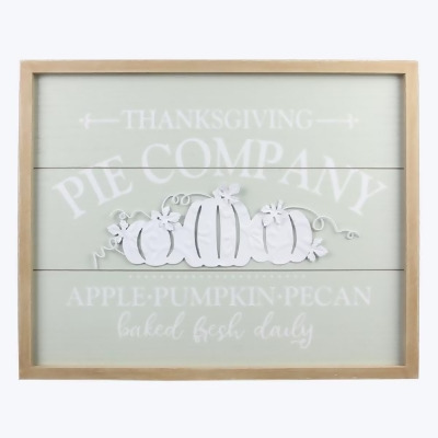 Youngs 81081 Wood Framed Thanksgiving Wall Sign with Pumpkin Design 