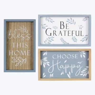 Youngs 82010 Wood Framed Rectangular Tabletop & Wall Fall Sign, Assorted Color - 3 Piece 