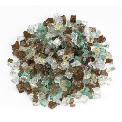 American Fire Glass AFF-YSMRF12-10-J 0.5 in. Yosemite Reflective Fire Pit Glass, Copper, Green & Gold - 10 lbs 