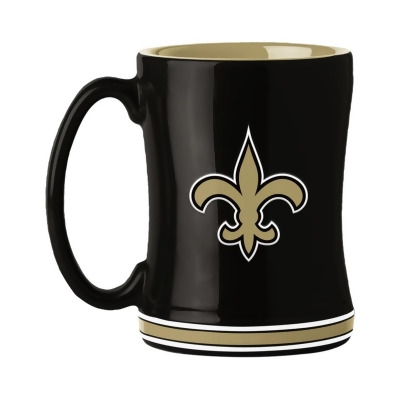Logo 629328356 14 oz Sculpted Relief Team Color New Orleans Saints Coffee Mug 