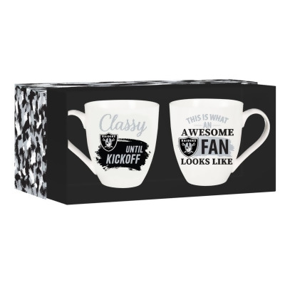 Evergreen Enterprises 194622929 17 oz Ceramic Set with Gift Box Las Vegas Raiders Coffee Mug - 2 Piece 