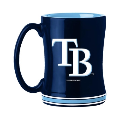 Logo 629314189 14 oz Sculpted Relief Team Color Tampa Bay Rays Coffee Mug 