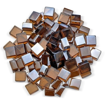 American Fire Glass AFF-COPLST12-2.0-10-J 0.5 in. Copper Luster 2.0 Cube Fire Pit Glass - 10 lbs 