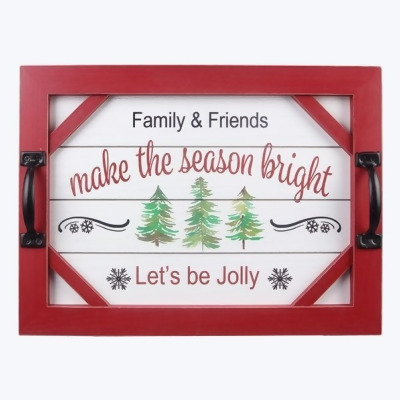 Youngs 91911 Wood Christmas Tree Farm Tray & Sign 
