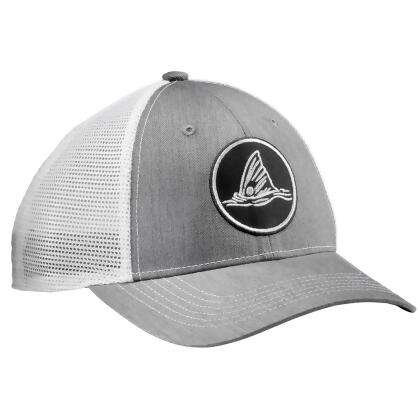 Flying Fisherman H1811 Tailing Red Trucker Hat with White Mesh Back & Non-Glare Undervisor, Heather Gray - One Size 