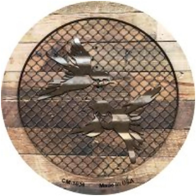 Smart Blonde CC-1036 3.5 in. Corrugated Little Birds on Wood Novelty Circle Coaster - Set of 4 