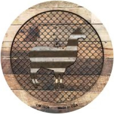 Smart Blonde CC-1039 3.5 in. Corrugated Llama on Wood Novelty Circle Coaster - Set of 4 