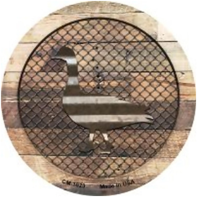 Smart Blonde CC-1023 3.5 in. Corrugated Duck on Wood Novelty Circle Coaster - Set of 4 
