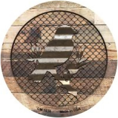 Smart Blonde CC-1030 3.5 in. Corrugated Bird on Wood Novelty Circle Coaster - Set of 4 