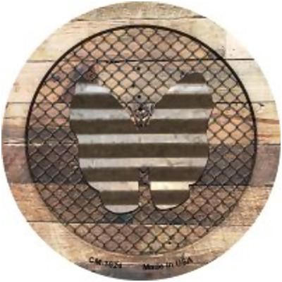 Smart Blonde CC-1024 3.5 in. Corrugate Butterfly on Wood Novelty Circle Coaster - Set of 4 