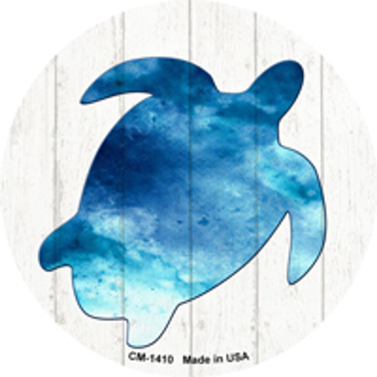 Smart Blonde CC-1410 3.5 in. Seaturtle Silhouette Novelty Circle Coaster - Set of 4