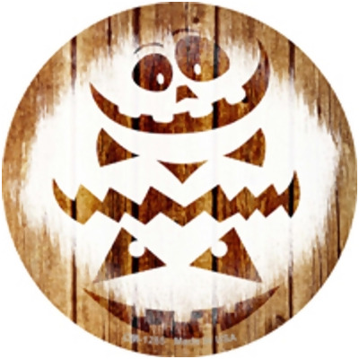 Smart Blonde CC-1285 3.5 in. Pumpkin Carving Wood Background Novelty Circle Coaster - Set of 4 