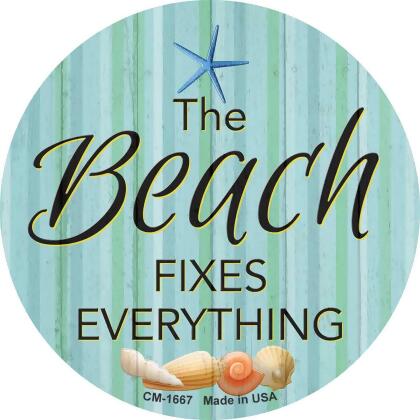Smart Blonde CC-1667 3.5 in. Beach Fixes Everything Novelty Circle Coaster - Set of 4 