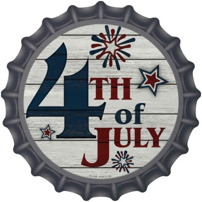 Smart Blonde BC-1726 12 in. 4th of July White Wood Novelty Metal Bottle Cap Sign 