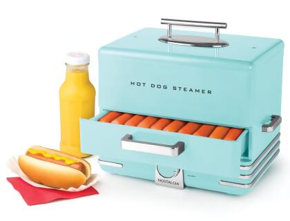 Nostalgia NHDS206AQ Hot Dog Steamer, Aqua 