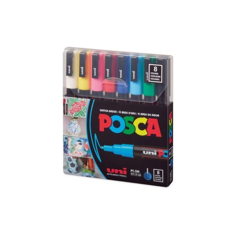 POSCA™ Permanent Specialty Marker, Fine Bullet Tip, Assorted Colors, 8/Pack