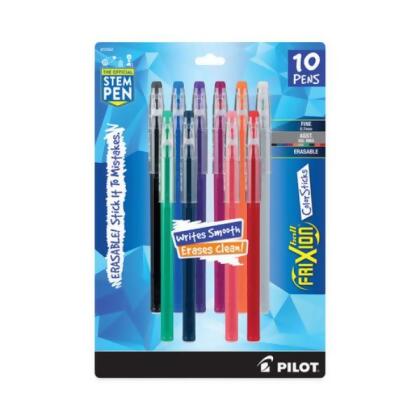 Pilot Frixion Clicker Erasable Gel Ink Retractable Pen, Assorted Ink, .5mm - 7 pack