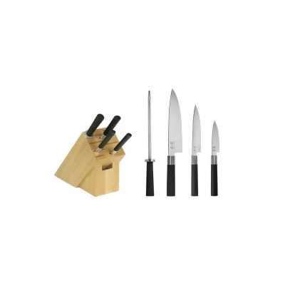 Kershaw Knives KER-WBS0500 2019 Wasabi Paring, Utility & Chefs Knife Honing Steel & 11-Slot Block Set - 8, 6 & 4 in. - 5 Piece 