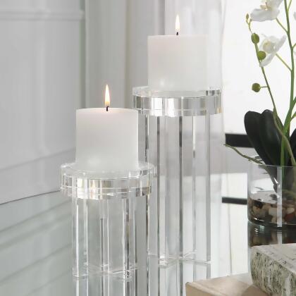 Crystal 18054 Uttermost Pillar Candleholders - Set of 2 