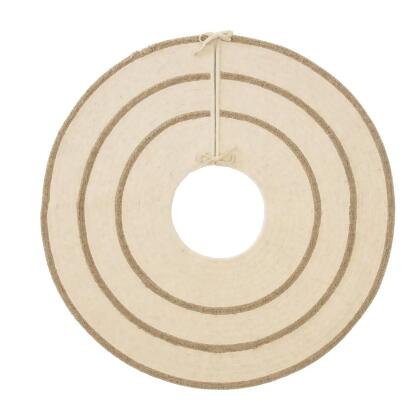 Colonial Mills OZ30R050X050 50 x 50 in. Cozy Natural Wool Stripe Holiday Tree Skirt - Natural 