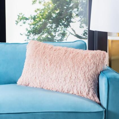 Safavieh PPL210C-2020 20 x 20 in. Indoor & Outdoor Shag Pillow, Blush 