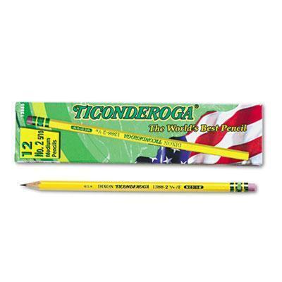 Ticonderoga 13885 Woodcase Pencil- F No. 2.5- Yellow Barrel- Dozen 