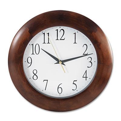 Universal 10414 Round Wood Clock- 12.75 in.- Cherry